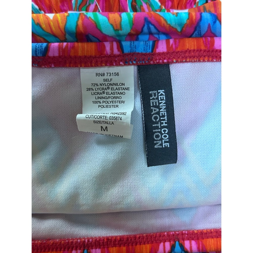 Kenneth Cole Reaction Womens Chevron Tankini Set Multicolor Zigzag Skirted M - Picture 3 of 4